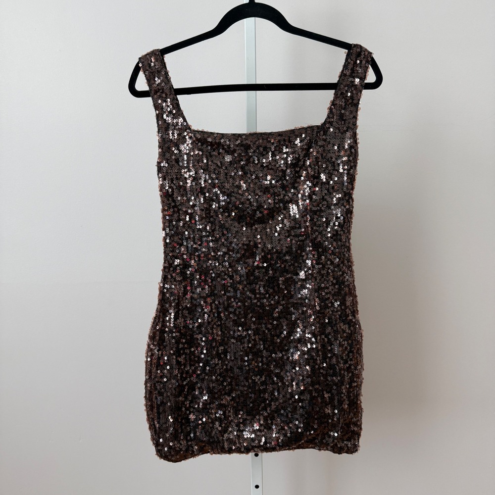 Petal + Pup Awhina sz 4 ‎ Brown Sequin Mini Dress NWT Mobwife Party